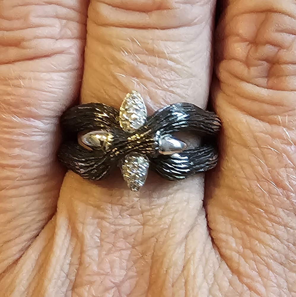 Stephen Dweck Fortuna Sterling & Double Diamond Cluster Double Branch